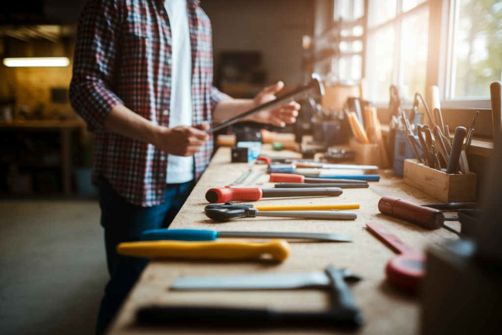 bricoleur-garage-etabli-outils