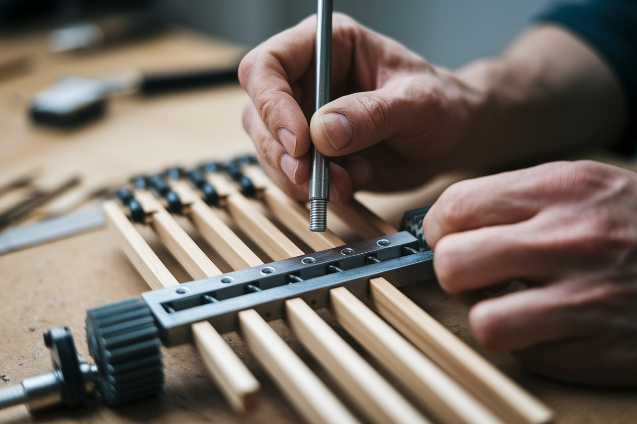 mains-assemblant-mecanisme-rotatif-engrenages-vis