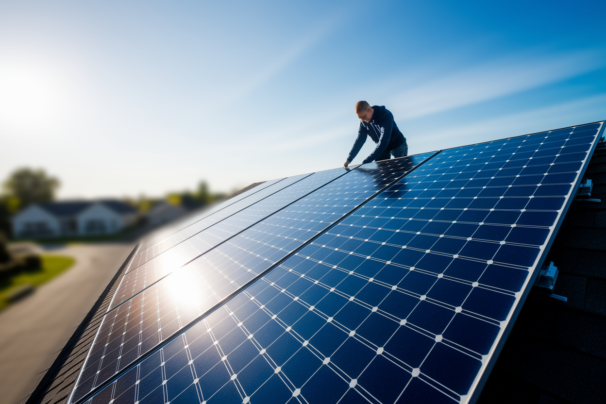 panneaux-solaires-toit-technicien