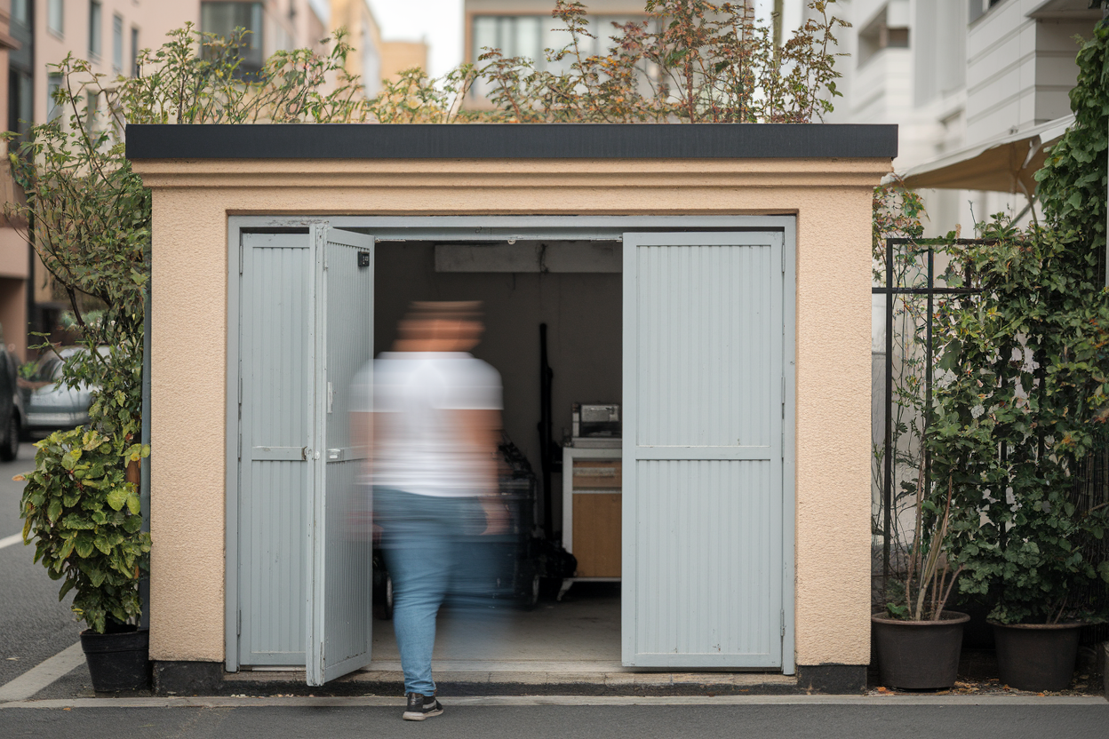 porte-garage-entreouverte-personne-floue