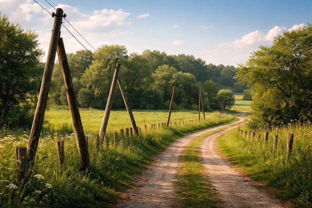 paysage-rural-poteaux-bois-chemin
