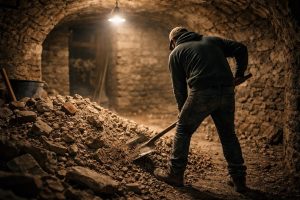 personne-travail-cave-pelle-gravats