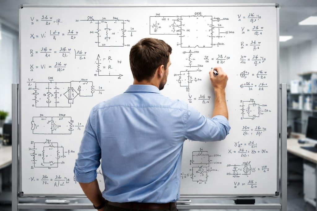 ingenieur-tableau-blanc-equations-schema