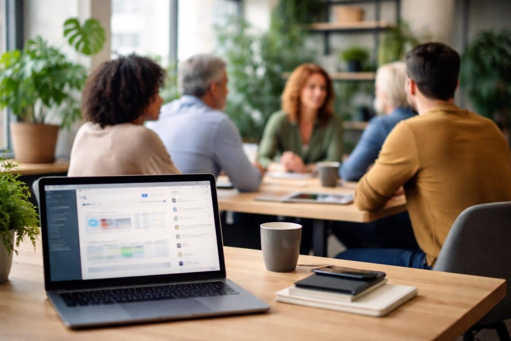personnes-bureau-ordinateur-plantes-interieur