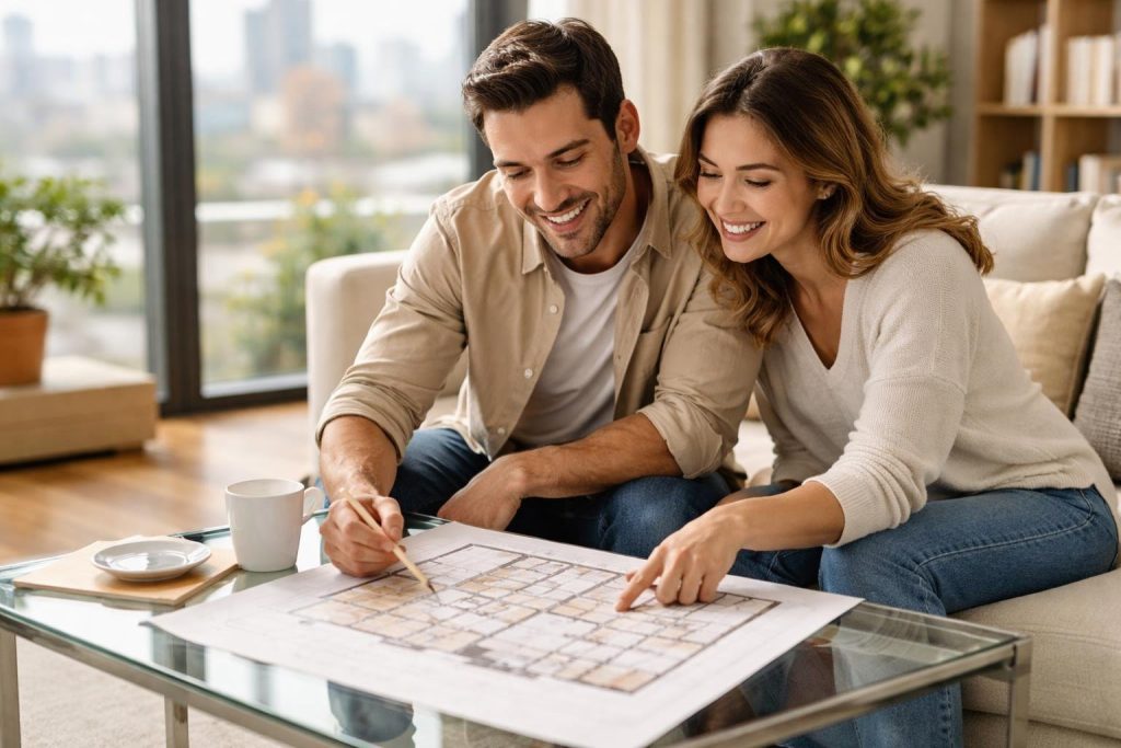 couple-discute-salon-table-plans